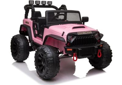 24 volts Jeep 4x4 style Wrangler LUXE rose 400 watt voiture electrique enfant JC666