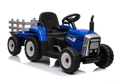 12 volts tracteur electrique  WORKER pour enfant avec remorque  bleu*
