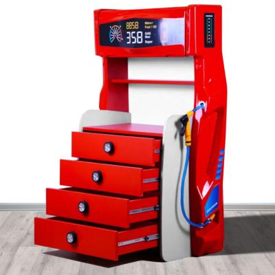Commode pompe a essence 4 tiroirs GARAGE SPORTS rouge