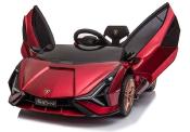 12 volt Lamborghini SIAN  rouge bordeau metalisee voiture enfant lectrique  2023
